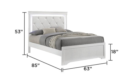 Blaze Modern 4 - Piece Bedroom Set With LED Bed Frame - Driftwood - Sleep Galleria