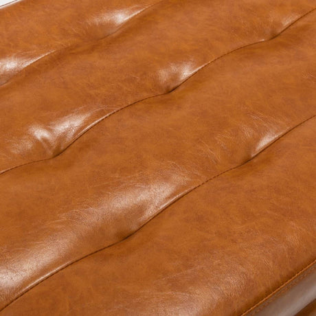 Brown PU Leather Storage Ottoman Bench With Storage - Sleep Galleria