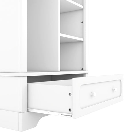 Children’s White Wardrobe With Hanging Rod And Drawers - Driftwood - Sleep Galleria