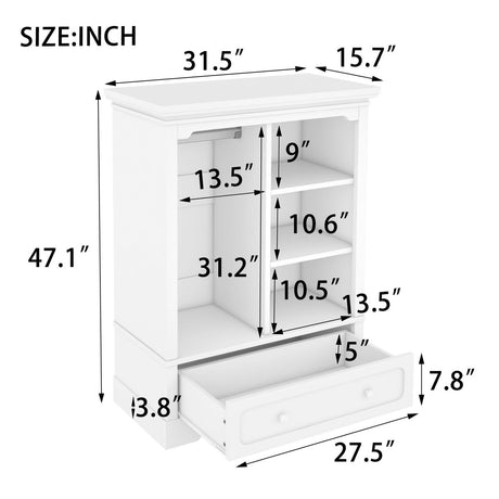 Children’s White Wardrobe With Hanging Rod And Drawers - Driftwood - Sleep Galleria