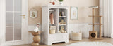 Children’s White Wardrobe With Hanging Rod And Drawers - Driftwood - Sleep Galleria
