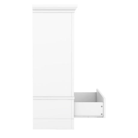 Children’s White Wardrobe With Hanging Rod And Drawers - Driftwood - Sleep Galleria