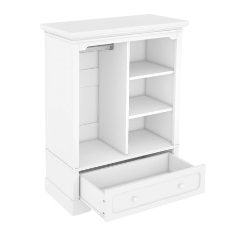 Children’s White Wardrobe With Hanging Rod And Drawers - Driftwood - Sleep Galleria
