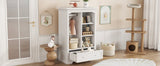 Children’s White Wardrobe With Hanging Rod And Drawers - Driftwood - Sleep Galleria
