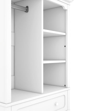 Children’s White Wardrobe With Hanging Rod And Drawers - Driftwood - Sleep Galleria