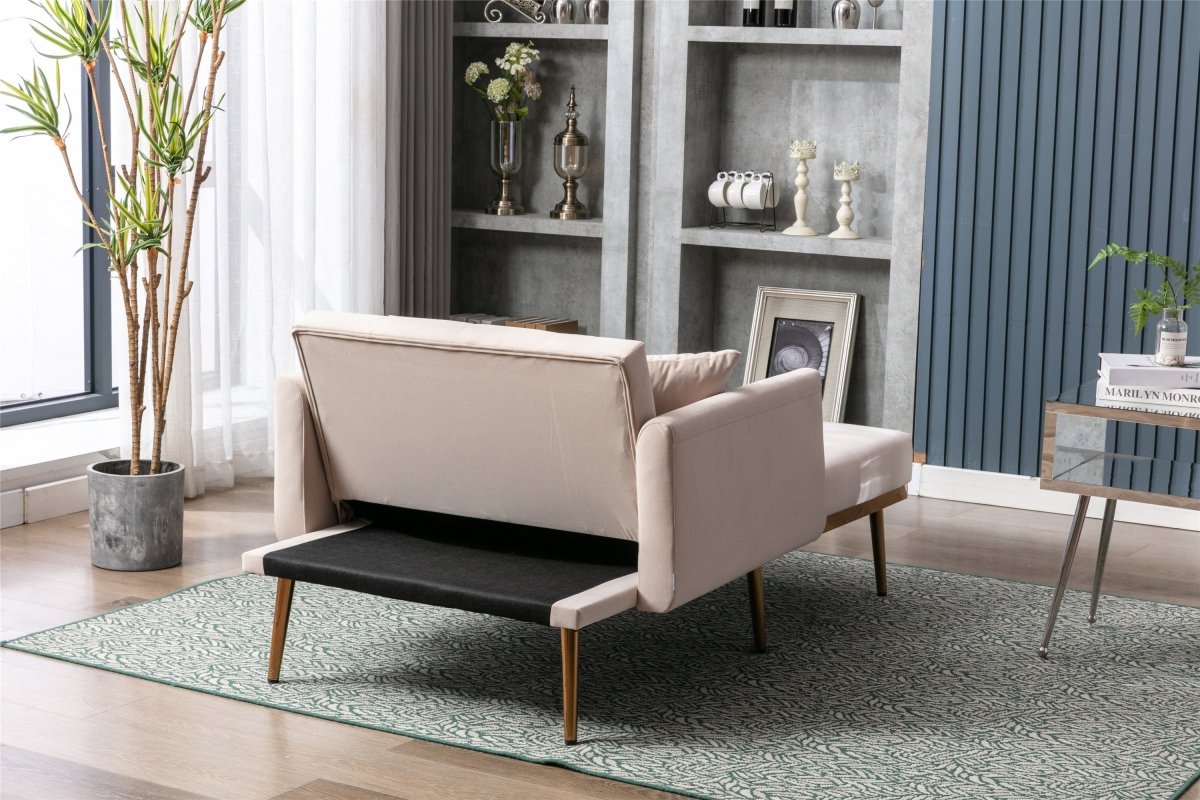 Classic Velvet Upholstered Adjustable Chaise Lounge Chair - Driftwood - Sleep Galleria