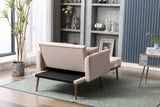 Classic Velvet Upholstered Adjustable Chaise Lounge Chair - Driftwood - Sleep Galleria