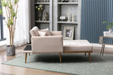 Classic Velvet Upholstered Adjustable Chaise Lounge Chair - Driftwood - Sleep Galleria