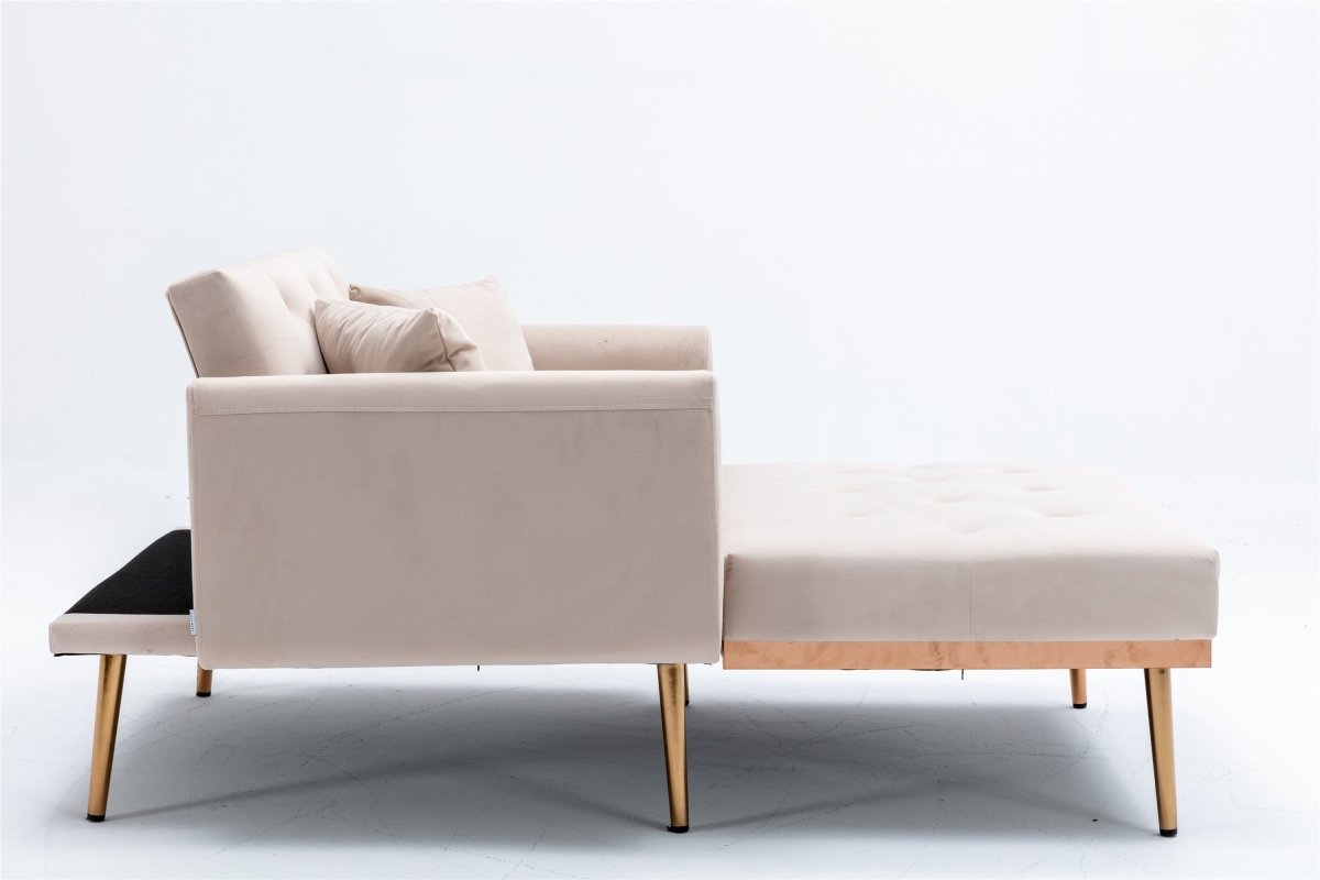 Classic Velvet Upholstered Adjustable Chaise Lounge Chair - Driftwood - Sleep Galleria