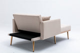 Classic Velvet Upholstered Adjustable Chaise Lounge Chair - Driftwood - Sleep Galleria