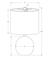 Concrete Base Beige Linen Drum Shade Table Lamp - Sleep Galleria