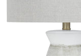 Contemporary Grey Ceramic Table Lamp With Linen Shade - Driftwood - Sleep Galleria