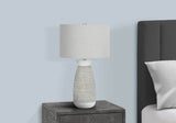 Contemporary Grey Ceramic Table Lamp With Linen Shade - Driftwood - Sleep Galleria