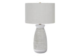 Contemporary Grey Ceramic Table Lamp With Linen Shade - Driftwood - Sleep Galleria