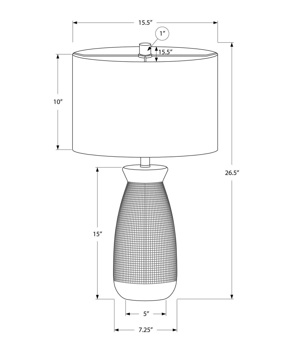 Contemporary Grey Ceramic Table Lamp With Linen Shade - Driftwood - Sleep Galleria