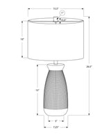 Contemporary Grey Ceramic Table Lamp With Linen Shade - Driftwood - Sleep Galleria