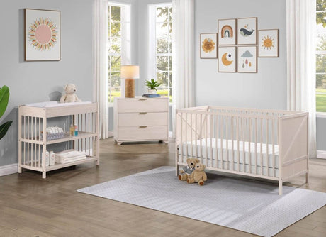 Convertible 3 - in - 1 Wood Baby Crib With Adjustable Heights - Driftwood - Sleep Galleria