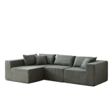 Corduroy Modular L-Shaped Sectional Sofa Set - Sleep Galleria
