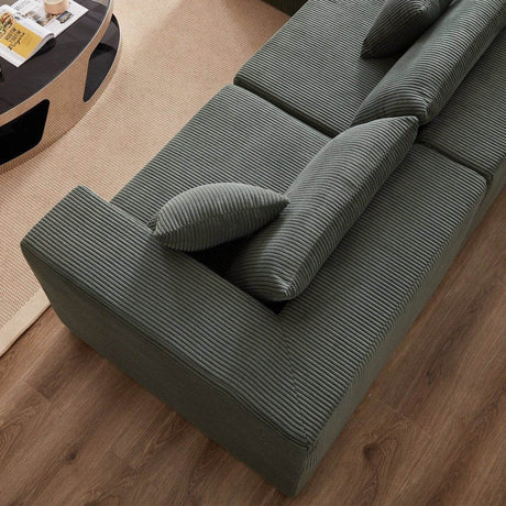 Corduroy Modular L - Shaped Sectional Sofa Set - Driftwood - Sleep Galleria