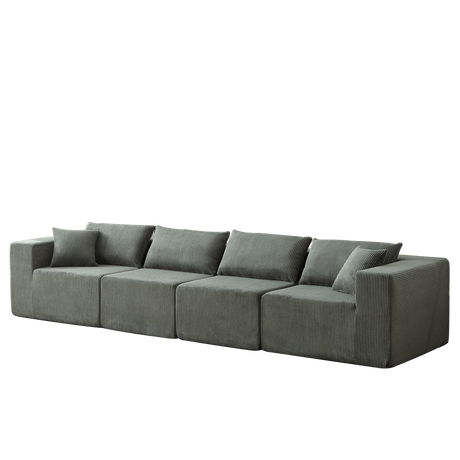 Corduroy Modular L - Shaped Sectional Sofa Set - Driftwood - Sleep Galleria