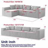 Corduroy Modular L-Shaped Sectional Sofa Set - Sleep Galleria