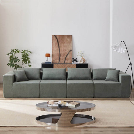 Corduroy Modular L - Shaped Sectional Sofa Set - Driftwood - Sleep Galleria