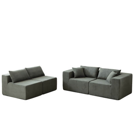 Corduroy Modular L - Shaped Sectional Sofa Set - Driftwood - Sleep Galleria
