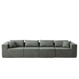 Corduroy Modular L-Shaped Sectional Sofa Set - Sleep Galleria
