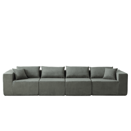 Corduroy Modular L - Shaped Sectional Sofa Set - Driftwood - Sleep Galleria