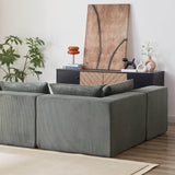 Corduroy Modular L-Shaped Sectional Sofa Set - Sleep Galleria