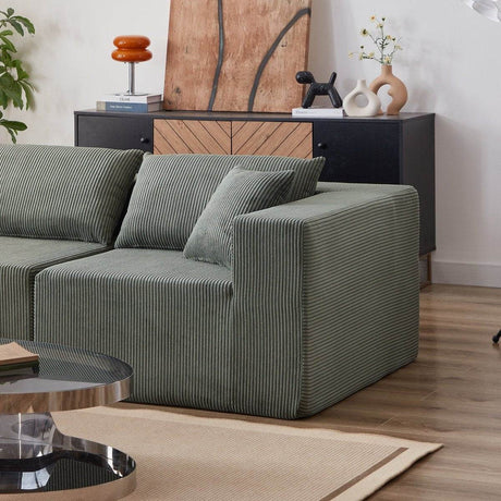 Corduroy Modular L - Shaped Sectional Sofa Set - Driftwood - Sleep Galleria