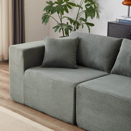 Corduroy Modular L - Shaped Sectional Sofa Set - Driftwood - Sleep Galleria
