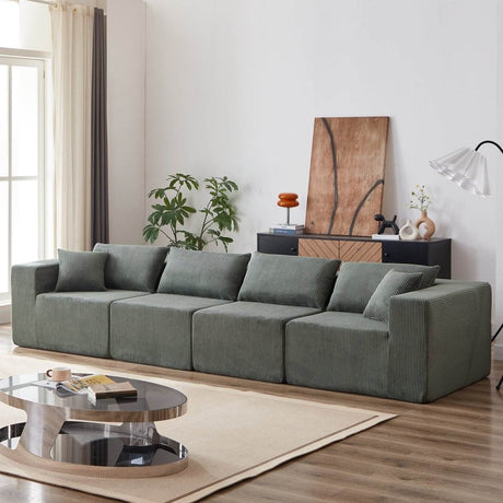 Corduroy Modular L - Shaped Sectional Sofa Set - Driftwood - Sleep Galleria
