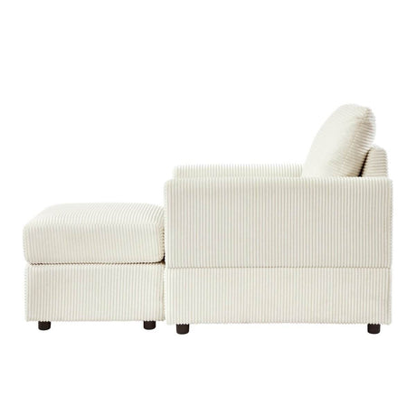 Corduroy Upholstered Adjustable Chaise Lounge Chair - Sleep Galleria