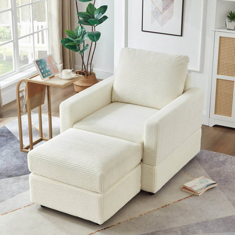 Corduroy Upholstered Adjustable Chaise Lounge Chair - Sleep Galleria