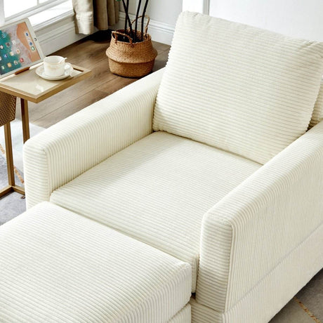 Corduroy Upholstered Adjustable Chaise Lounge Chair - Sleep Galleria