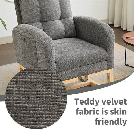 Dark Grey Polyester Blend Modern Rocking Chair - Sleep Galleria