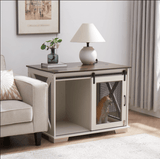 Farmhouse Wooden Dog Crate Furniture With Sliding Door - Sleep Galleria