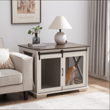 Farmhouse Wooden Dog Crate Furniture With Sliding Door - Sleep Galleria