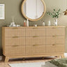 Fluted MidCentury Modern 9-Drawer Wooden Dresser - Sleep Galleria