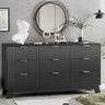 Fluted MidCentury Modern 9-Drawer Wooden Dresser - Sleep Galleria