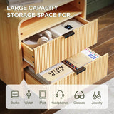 Fluted Modern Nightstand With Charging Station - Sleep Galleria