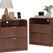 Fluted Modern Nightstand With Charging Station - Sleep Galleria
