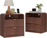 Fluted Modern Nightstand With Charging Station - Sleep Galleria