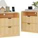 Fluted Modern Nightstand With Charging Station - Sleep Galleria