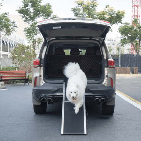 Foldable Aluminum Dog Ramp With Non - Slip Mat - Driftwood - Sleep Galleria