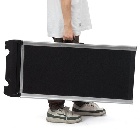 Foldable Aluminum Dog Ramp With Non - Slip Mat - Driftwood - Sleep Galleria