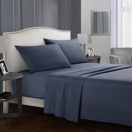 Four - Piece Wrinkle - Resistant Cotton Bed Sheet Set - Driftwood - Sleep Galleria