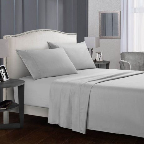 Four - Piece Wrinkle - Resistant Cotton Bed Sheet Set - Driftwood - Sleep Galleria