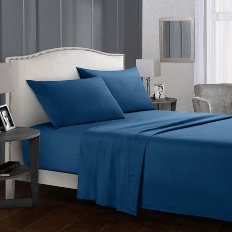 Four - Piece Wrinkle - Resistant Cotton Bed Sheet Set - Driftwood - Sleep Galleria